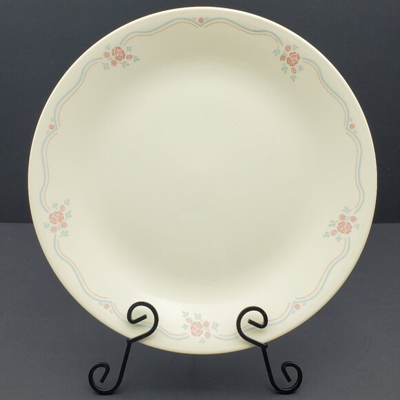 Corelle English Breakfast Dinner Plates Corning Sandstone Beige Pink Blue Floral - Picture 2 of 5